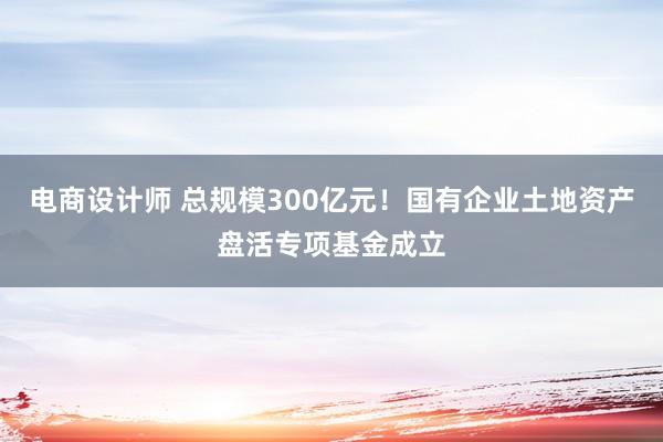 电商设计师 总规模300亿元！国有企业土地资产盘活专项基金成立