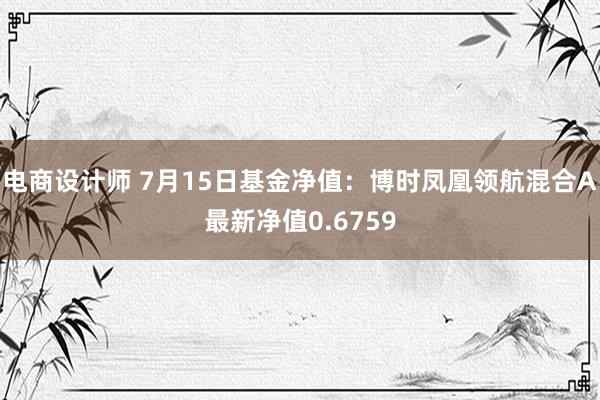 电商设计师 7月15日基金净值：博时凤凰领航混合A最新净值0.6759