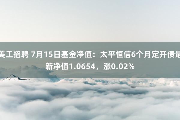 美工招聘 7月15日基金净值：太平恒信6个月定开债最新净值1.0654，涨0.02%