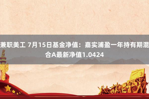 兼职美工 7月15日基金净值：嘉实浦盈一年持有期混合A最新净值1.0424